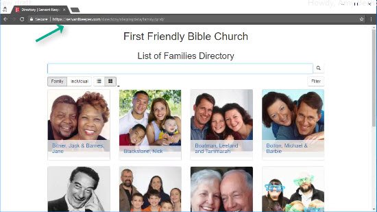 servant keeper online directory can be linked to from your church website, social media, or accessed via an app on your phone.